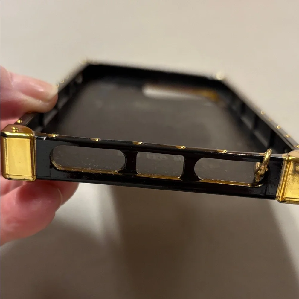 Good Luck Clover Phone Case - Black and Gold